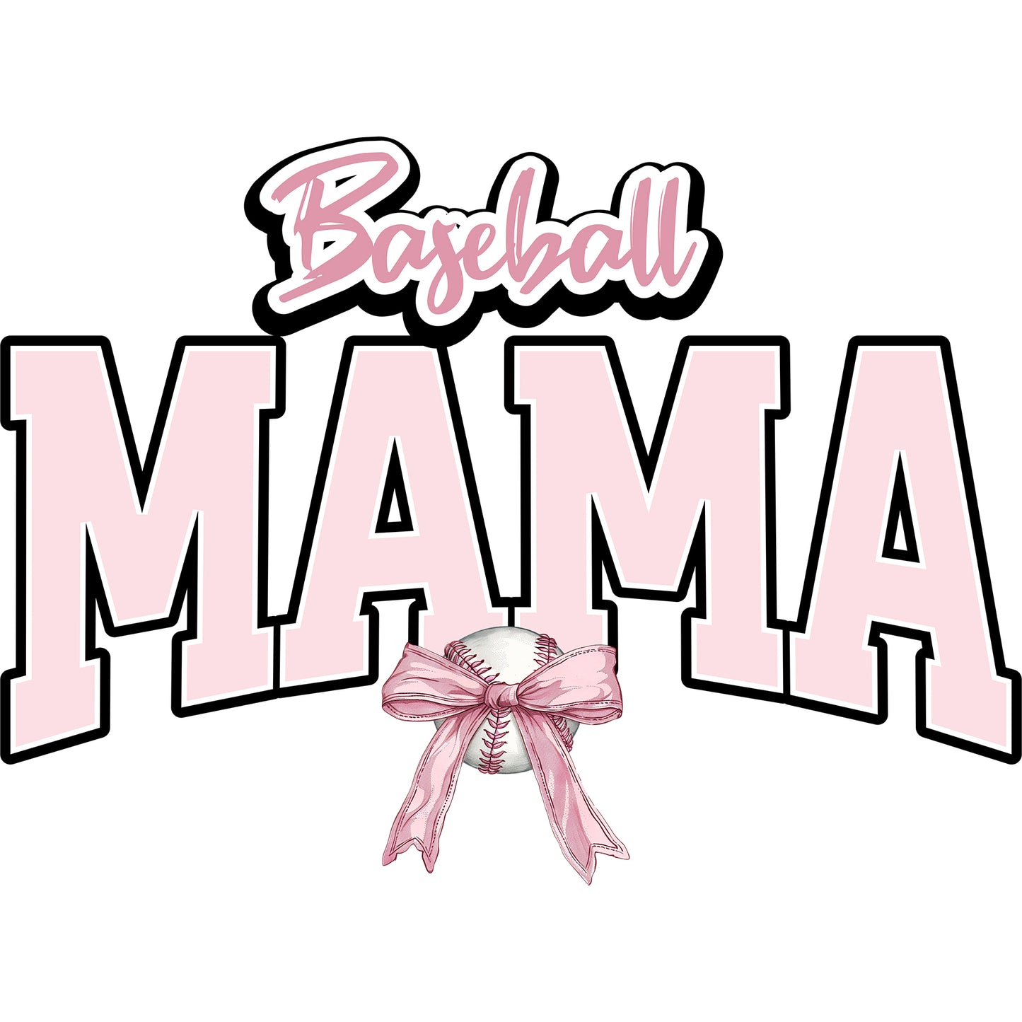 Baseball Mama Pink Bow - DTF Transfer