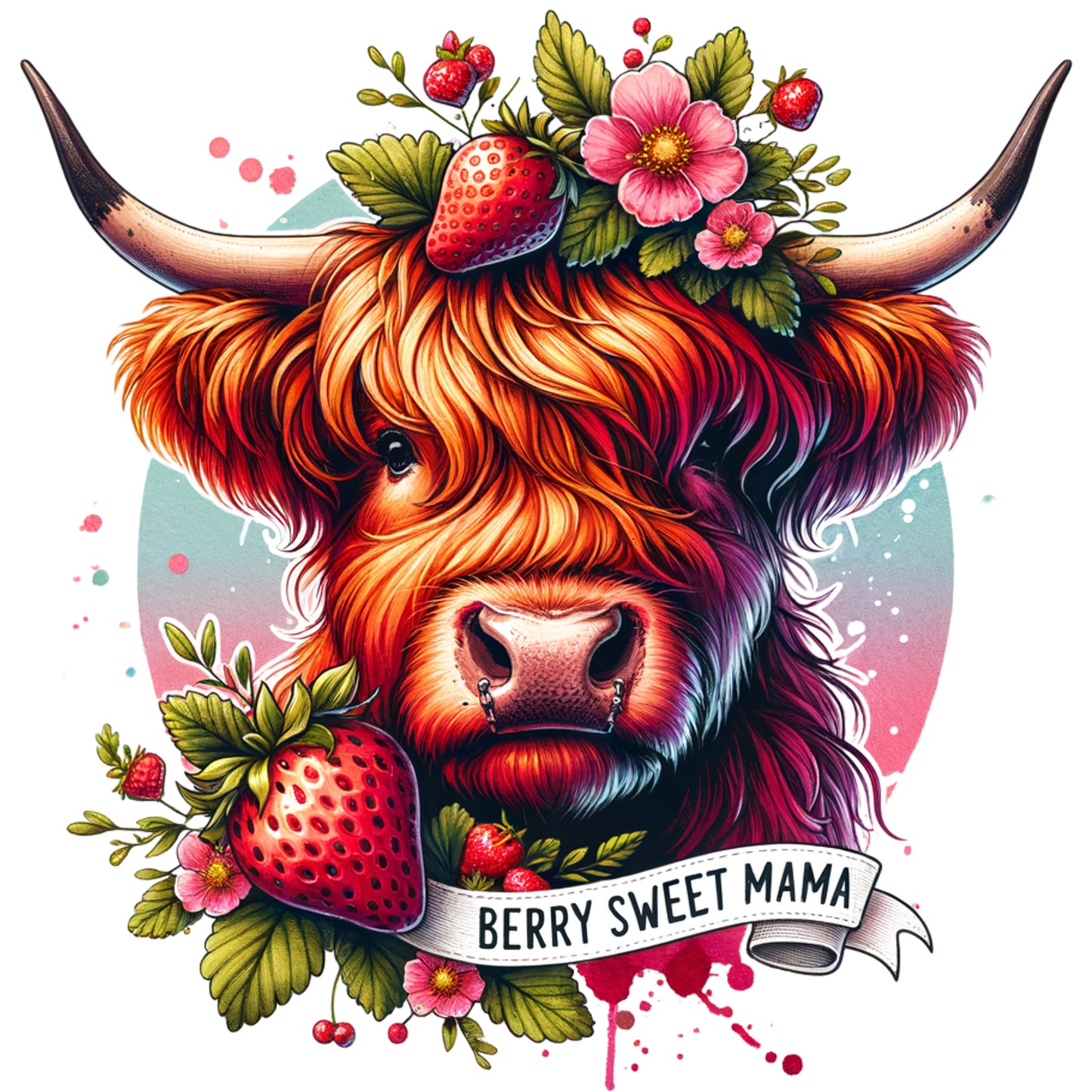 Berry Sweet Mama Cow - DTF Transfer