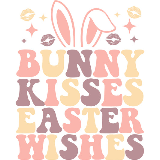 Bunny Kisses Easter Wishes Blush - DTF Transfer