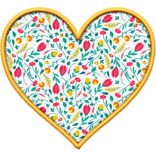 Floral Heart Yellow - DTF Transfer