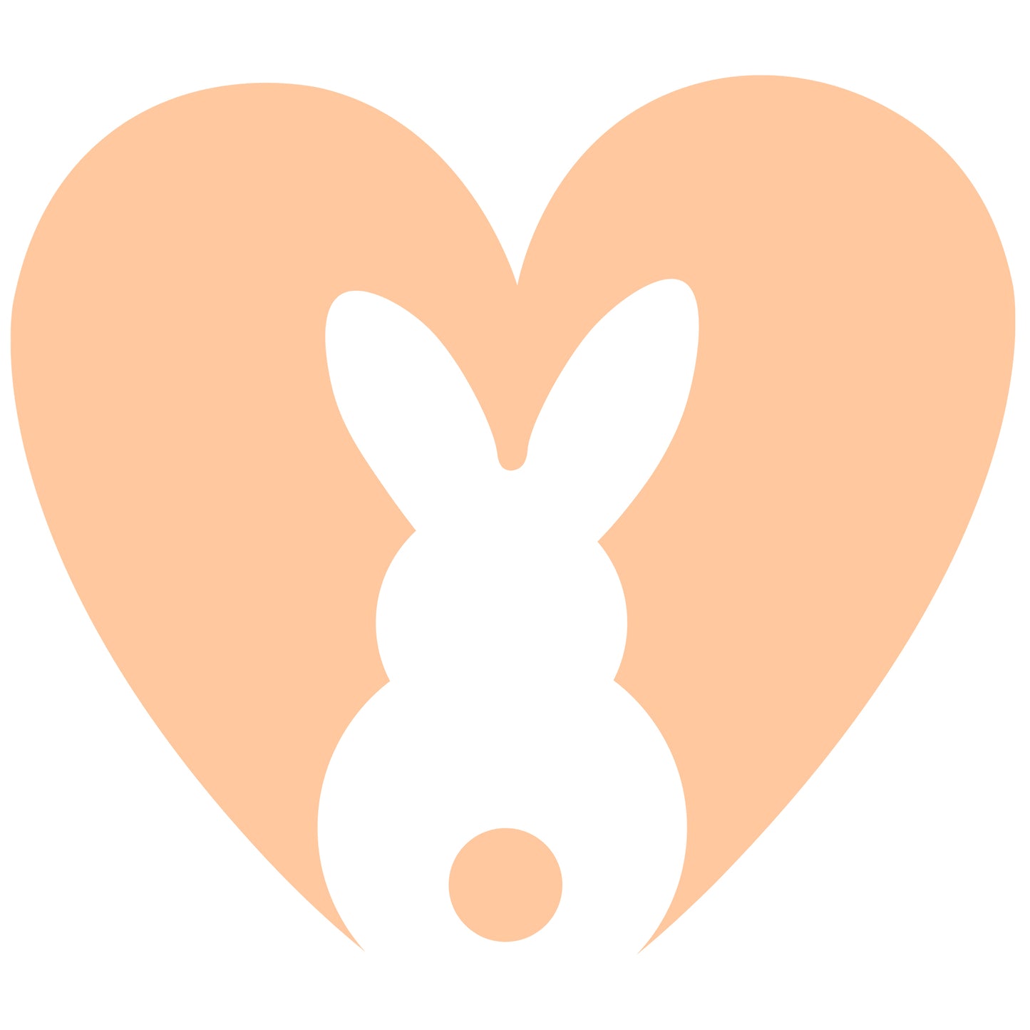 Heart Bunny Orange - DTF Transfer