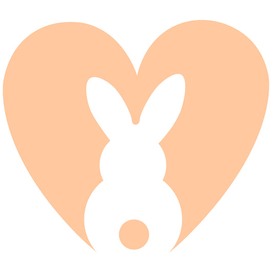 Heart Bunny Orange - DTF Transfer