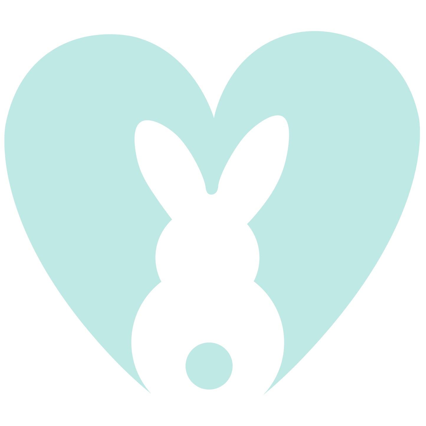 Heart Bunny Teal - DTF Transfer