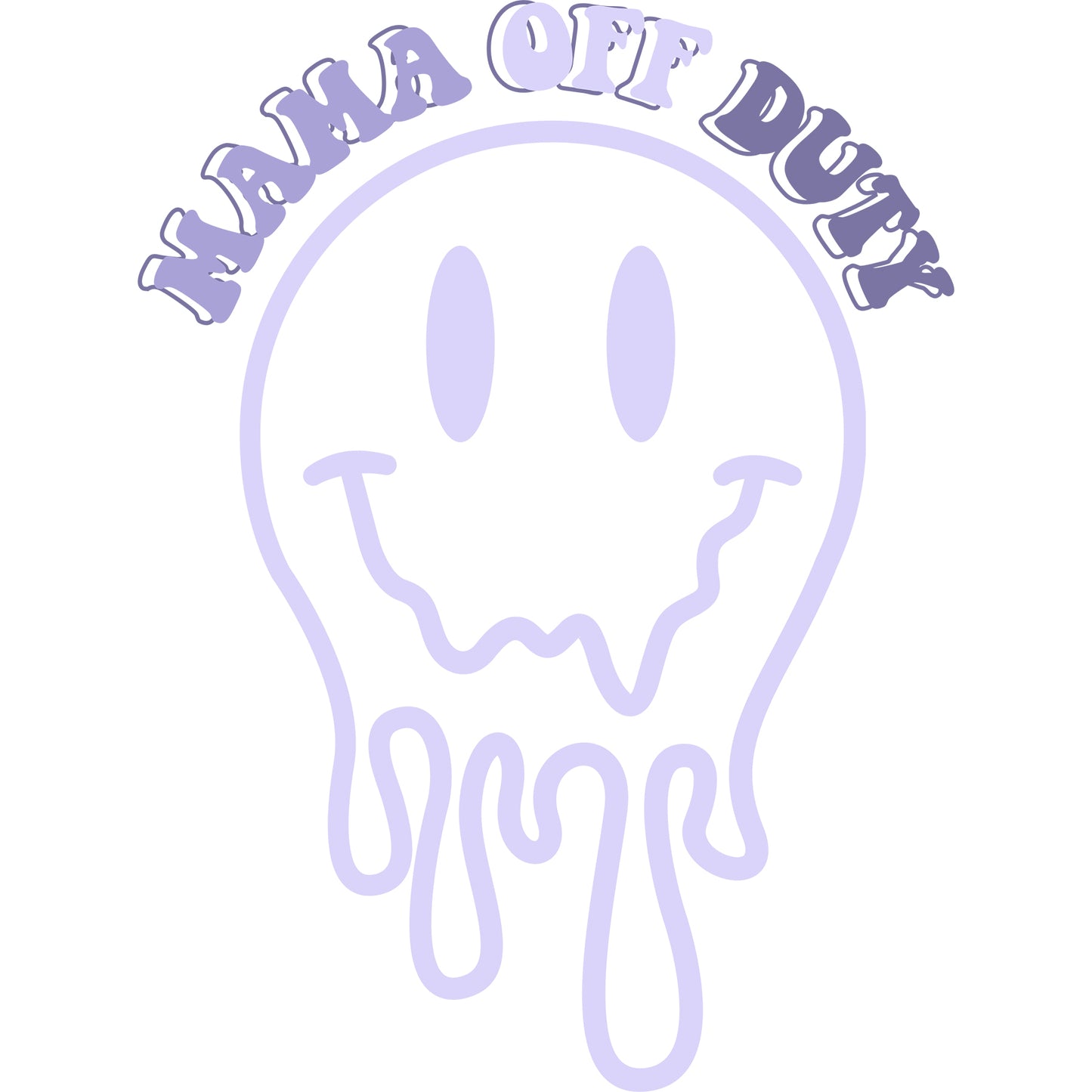 Mama Off Duty Smiley Face Purple - DTF Transfer