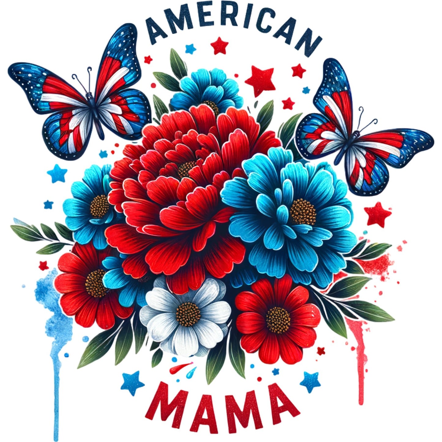 American Mama Butterfly - DTF Transfer - SnappyDTF.com