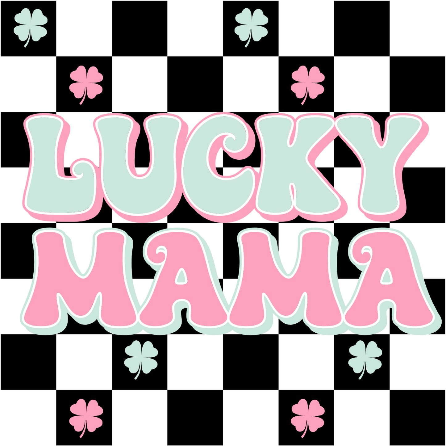 Lucky Mama Pastel Checkered - DTF Transfer - SnappyDTF.com