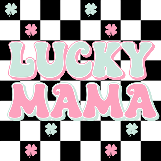 Lucky Mama Pastel Checkered - DTF Transfer - SnappyDTF.com