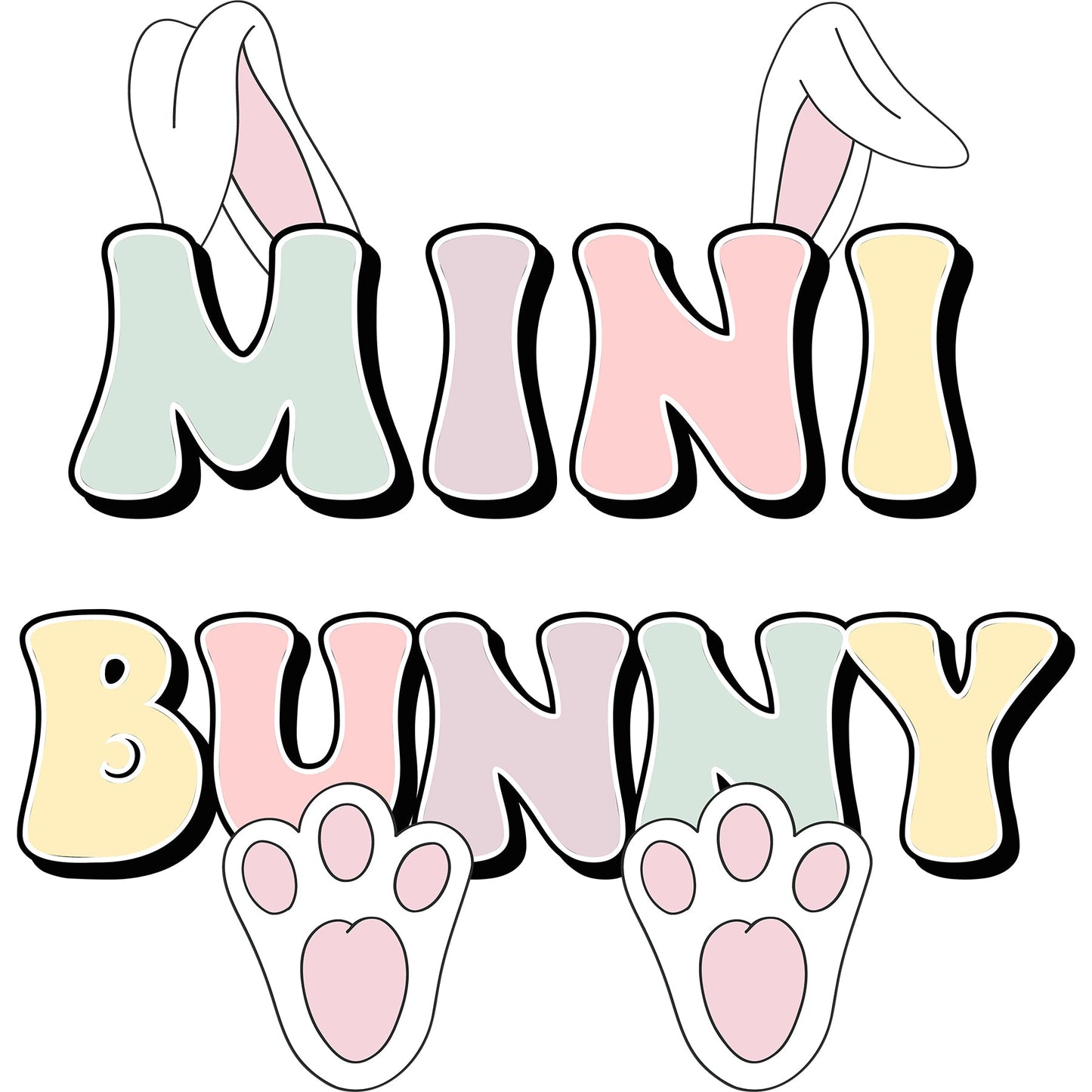 Mini Bunny Pastel - DTF Transfer - SnappyDTF.com