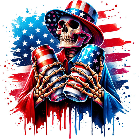 Patriotic Skeleton - DTF Transfer - SnappyDTF.com