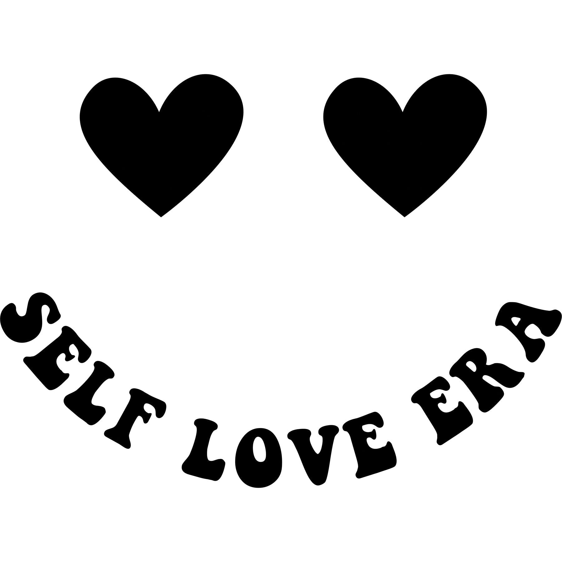 Self Love Era Heart Smile Black - DTF Transfer - SnappyDTF.com