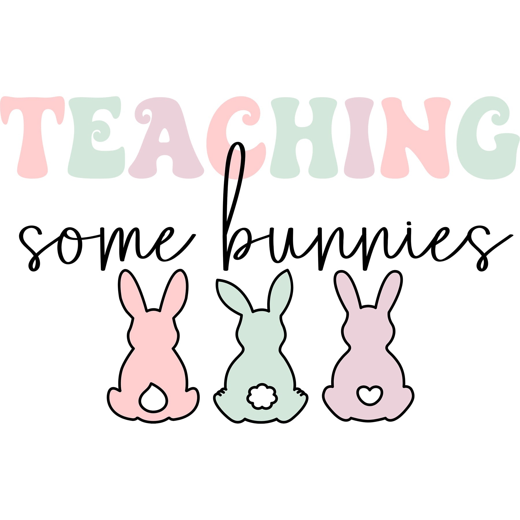 Teaching Bunnies Pastel - DTF Transfer - SnappyDTF.com